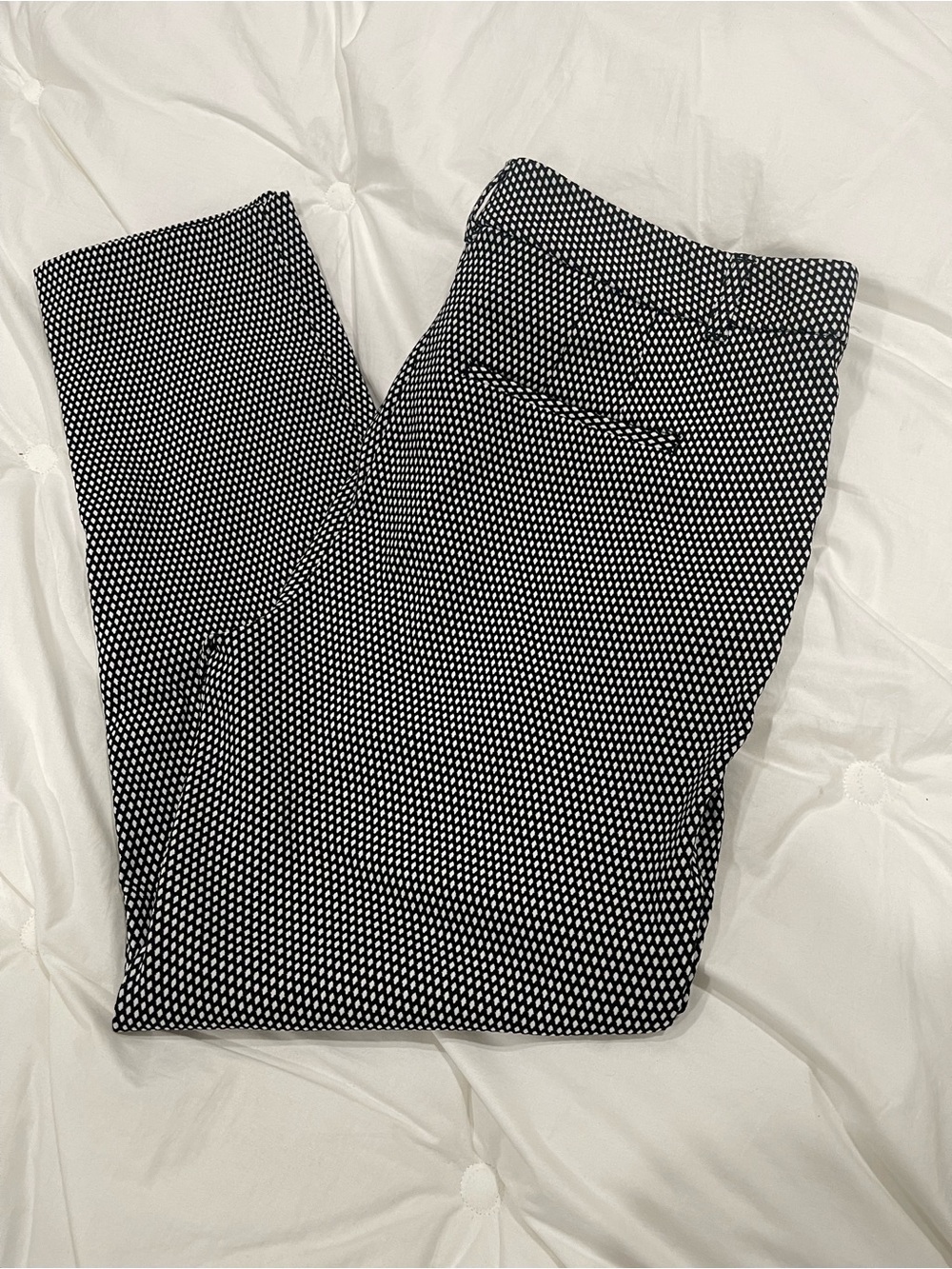 White House Black Market Black and White Micro Dot Skinny Pants